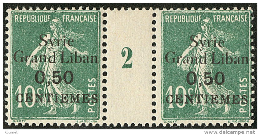 Non &eacute;mis, 0,50 Au Lieu De 50c. No 90b, Paire Mill. 2. - TB - Other & Unclassified