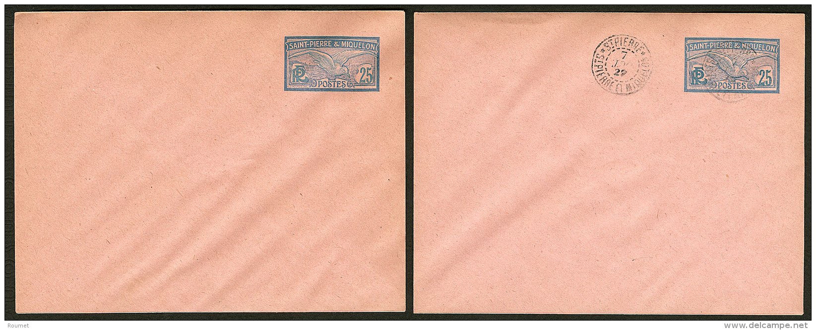 Entiers Postaux. 25c Bleu (ACEP En 19) Type Go&eacute;land, 2 Enveloppes Dont Une Obl. - TB - Andere & Zonder Classificatie