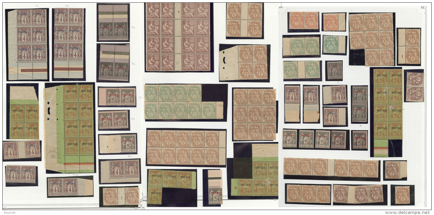 Lot. 1899-1920 (Poste), Petites Et Moyennes Valeurs Par Multiples Dont Paires, Bloc De Quatres, Blocs Divers, Entre Les - Other & Unclassified