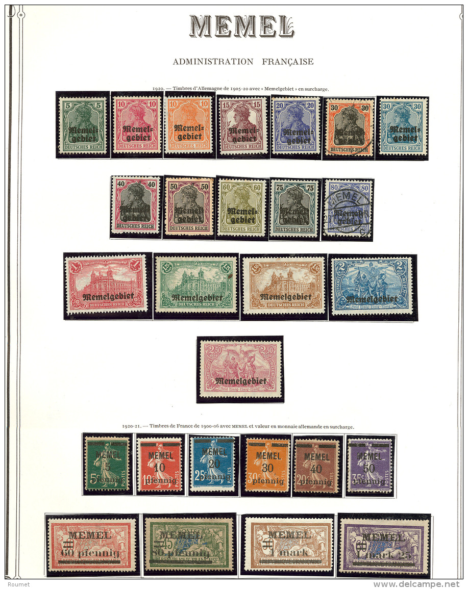 MEMEL. Collection. 1920-1922 (Poste, PA), Compl&egrave;te Sauf PA 1, 7 Et 14, Nombreux Doubles Obl. - TB - Other & Unclassified