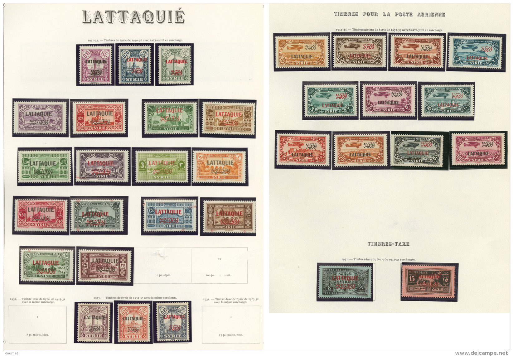 LATTAQUIE. Collection. 1931-1933 (Poste, Etc.), Compl&egrave;te Sauf Poste 18 Et 19, Qqs Doubles Obl. - TB - Other & Unclassified
