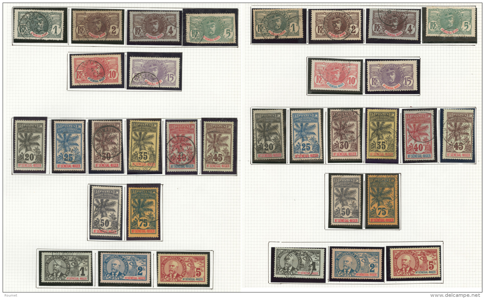 Collection. 1906-1915 (Poste, Taxe), Compl&egrave;te Sauf Taxe 8/15, Palmiers En Doubles Dont Qqs Obl. - TB - Other & Unclassified