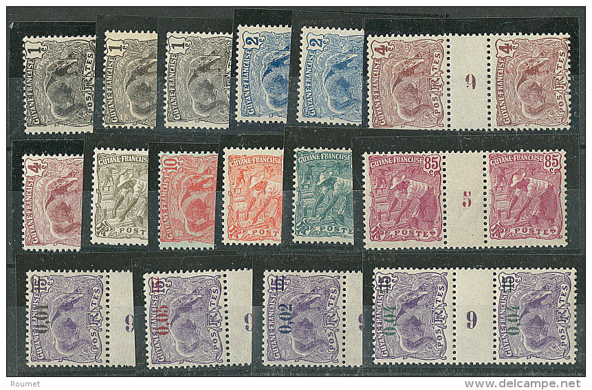 Mill&eacute;simes. Lot. 1904-1922, Valeurs Diverses Entre Les N&deg;49 Et 93, Mill. Divers Entre 3 Et 9. - TB (cote Maur - Other & Unclassified