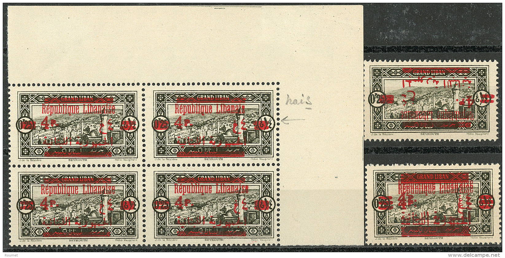 Vari&eacute;t&eacute;s. No 119, Six Dont Bloc De Quatre Cdf (dont Un Ex Avec "Libanais"), 119a, 119c. - TB - Other & Unclassified