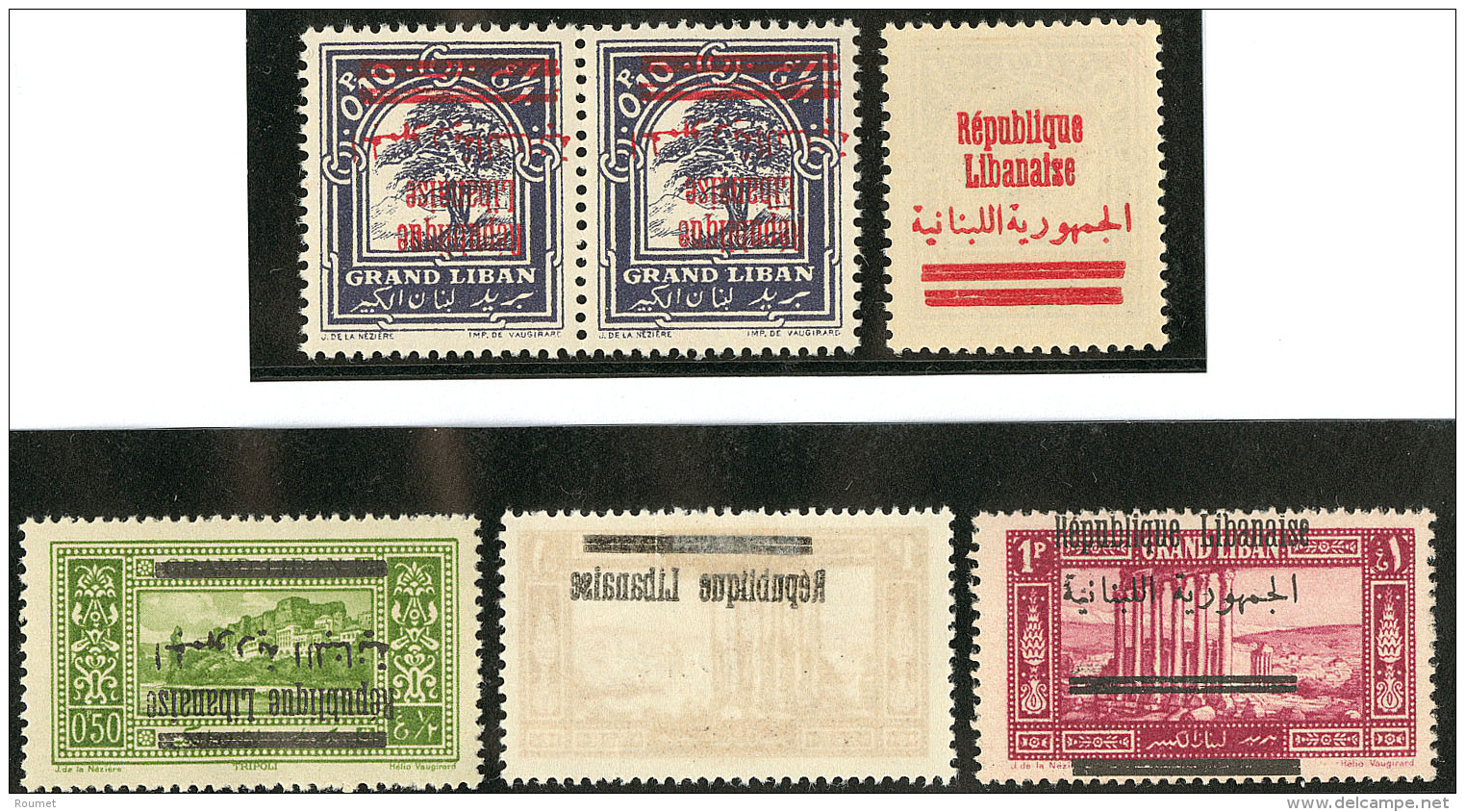 Vari&eacute;t&eacute;s. Nos 98b Paire, 98 Recto Et Verso, 99a, 100 Surch. Fran&ccedil;aise RV Et Surch. Tr&egrave;s D&ea - Other & Unclassified