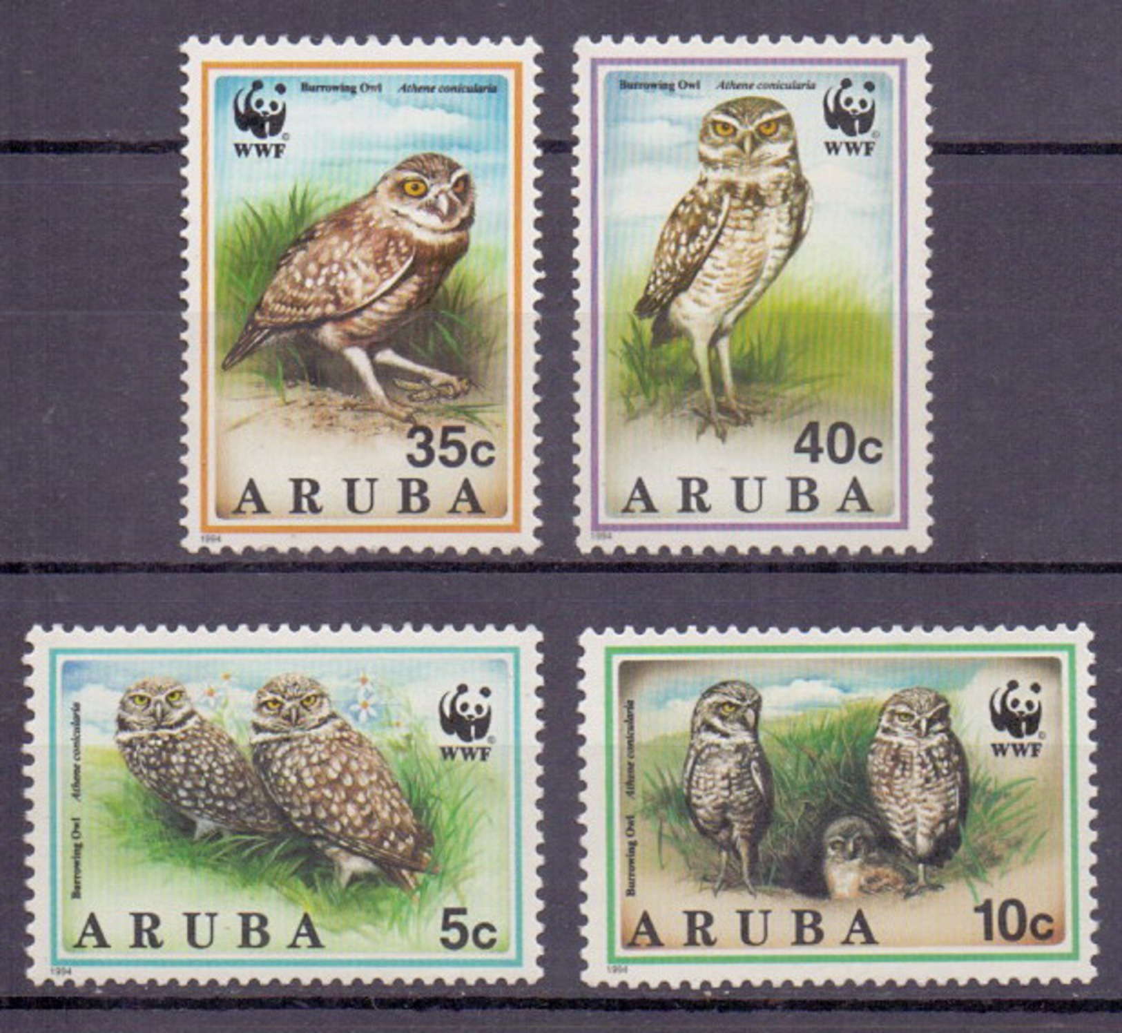 1994 Aruba WWF, Owl, Bird, Fauna (4v) MNH (M-147) - Unused Stamps