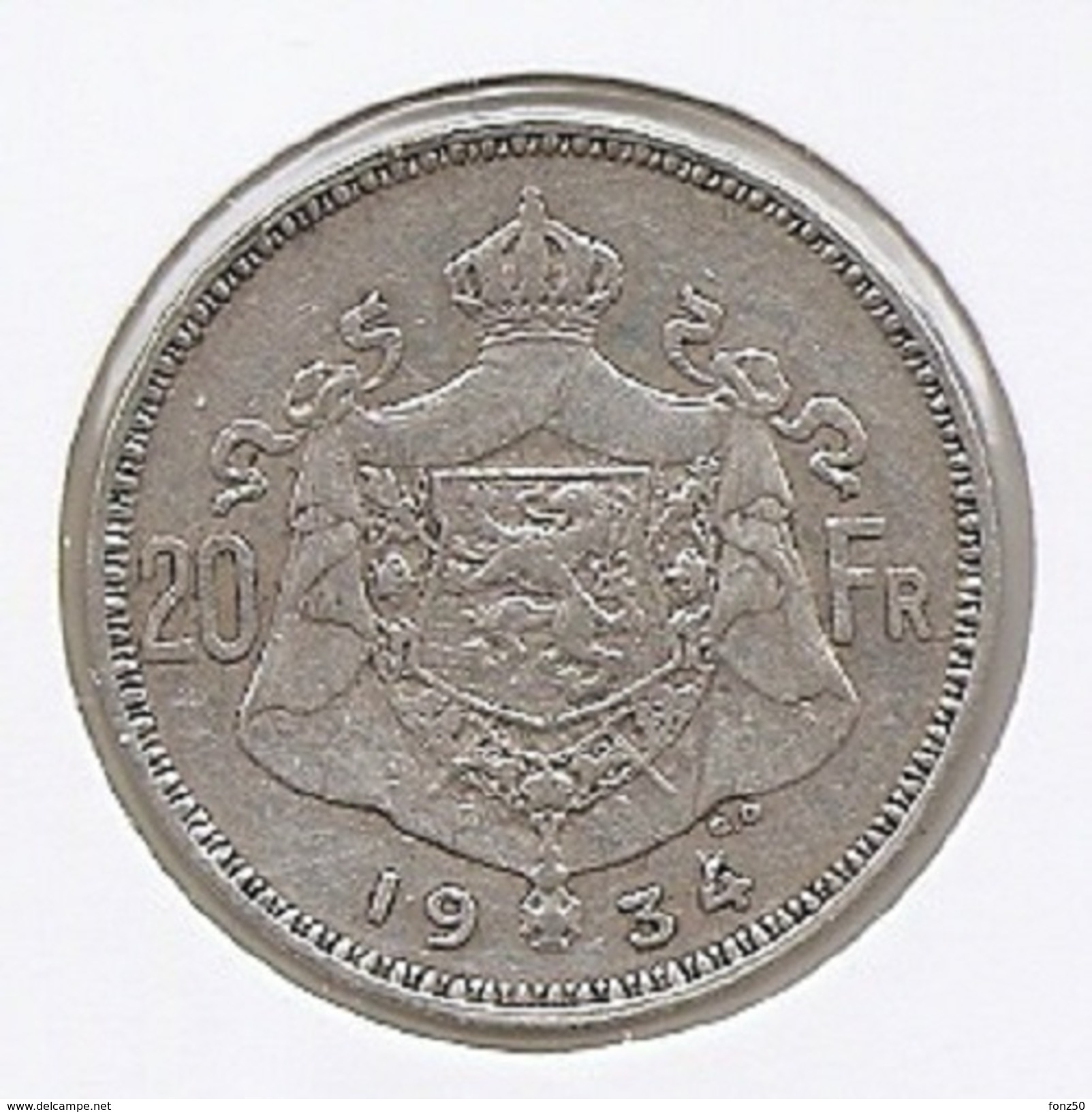 ALBERT I * 20 Frank 1934 Vlaams  Pos.B * Nr 11306 - 20 Francs & 4 Belgas