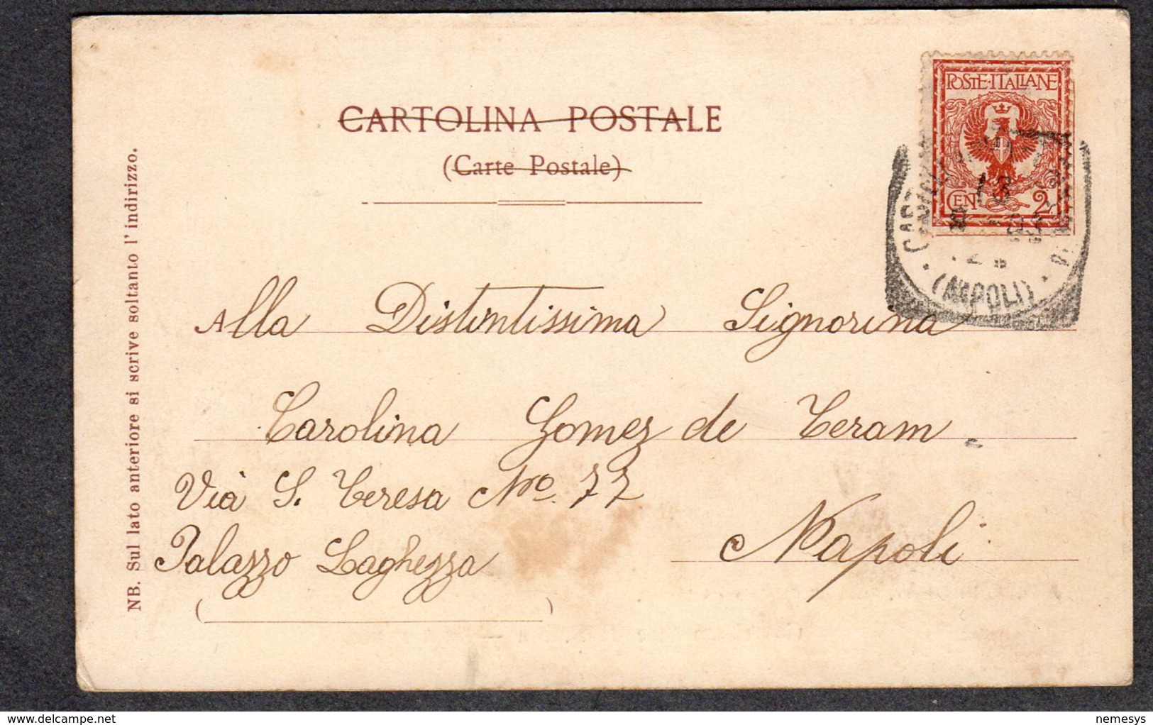 1918 CASTELLAMMARE DI STABIA PANORAMA FP V  SEE 2 SCANS TIMBRO TONDO RIQUADRATO - Castellammare Di Stabia