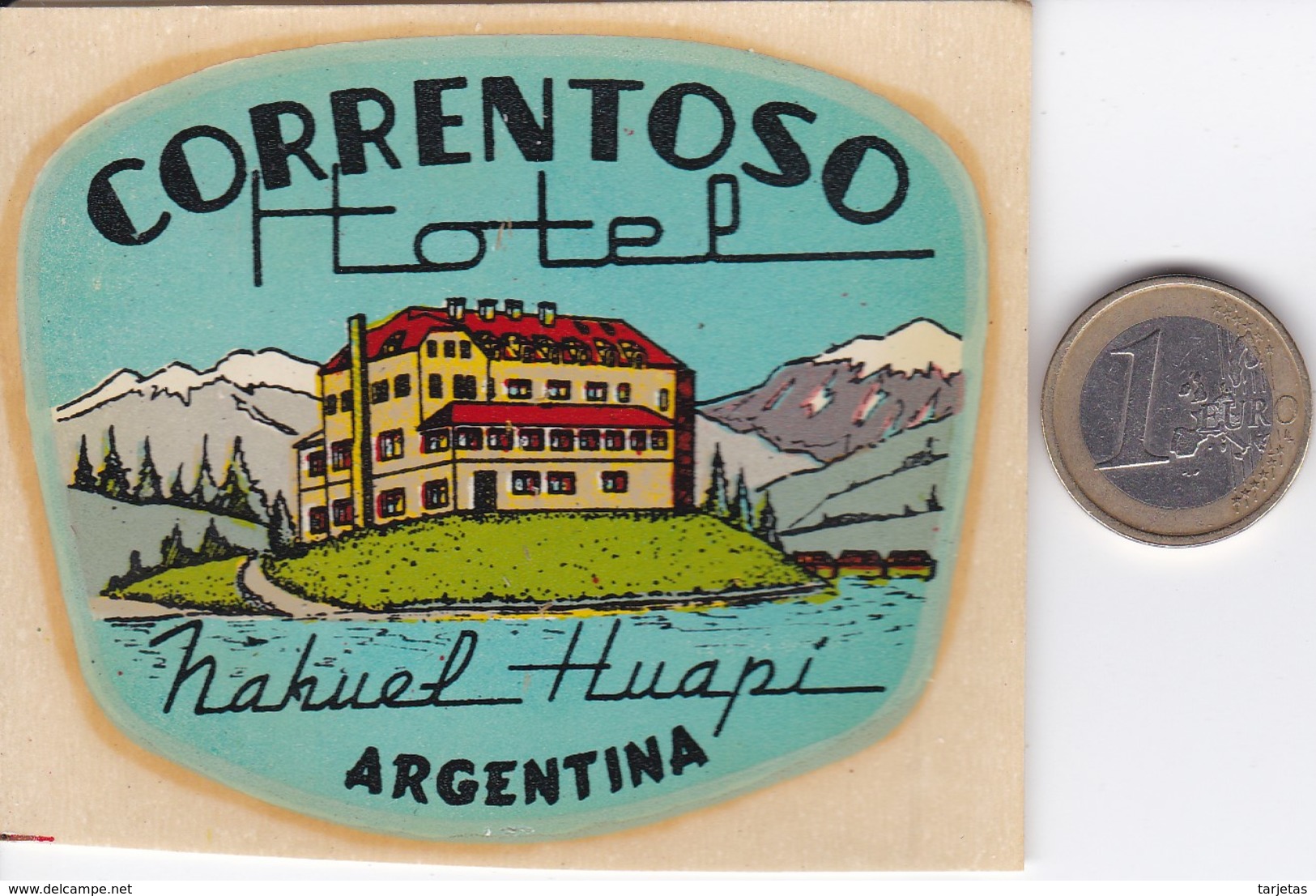 ETIQUETA DEL HOTEL CORRENTOSO EN BARILOCHE (PARQUE NACIONAL NAHUEL HUAPI) EN ARGENTINA - Hotel Labels