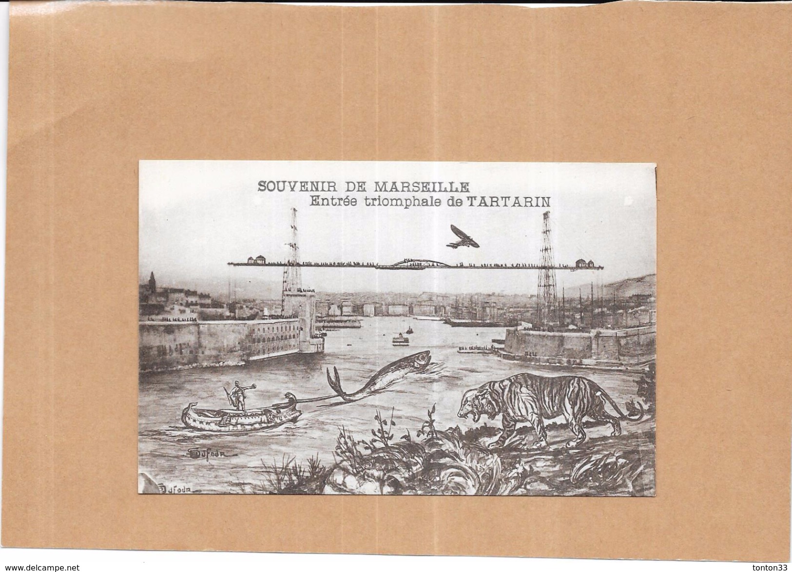 LOT de 7 CARTES HUMOUR - MARSEILLE - 13 - Le Port et la Sardine - différents illustrateurs - ORL -