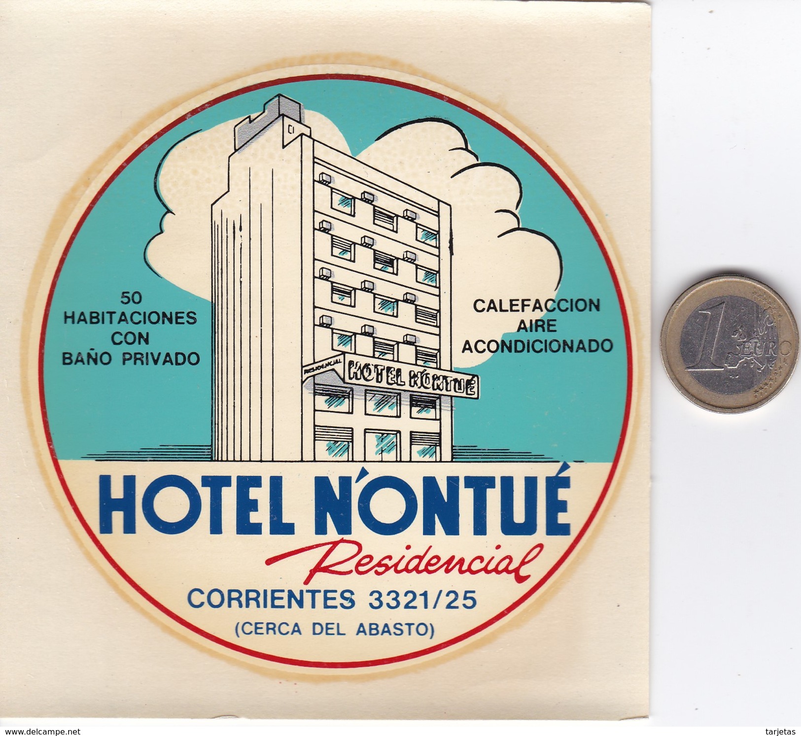 ETIQUETA DEL HOTEL NONTUE DE CORRIENTES EN ARGENTINA - Hotel Labels