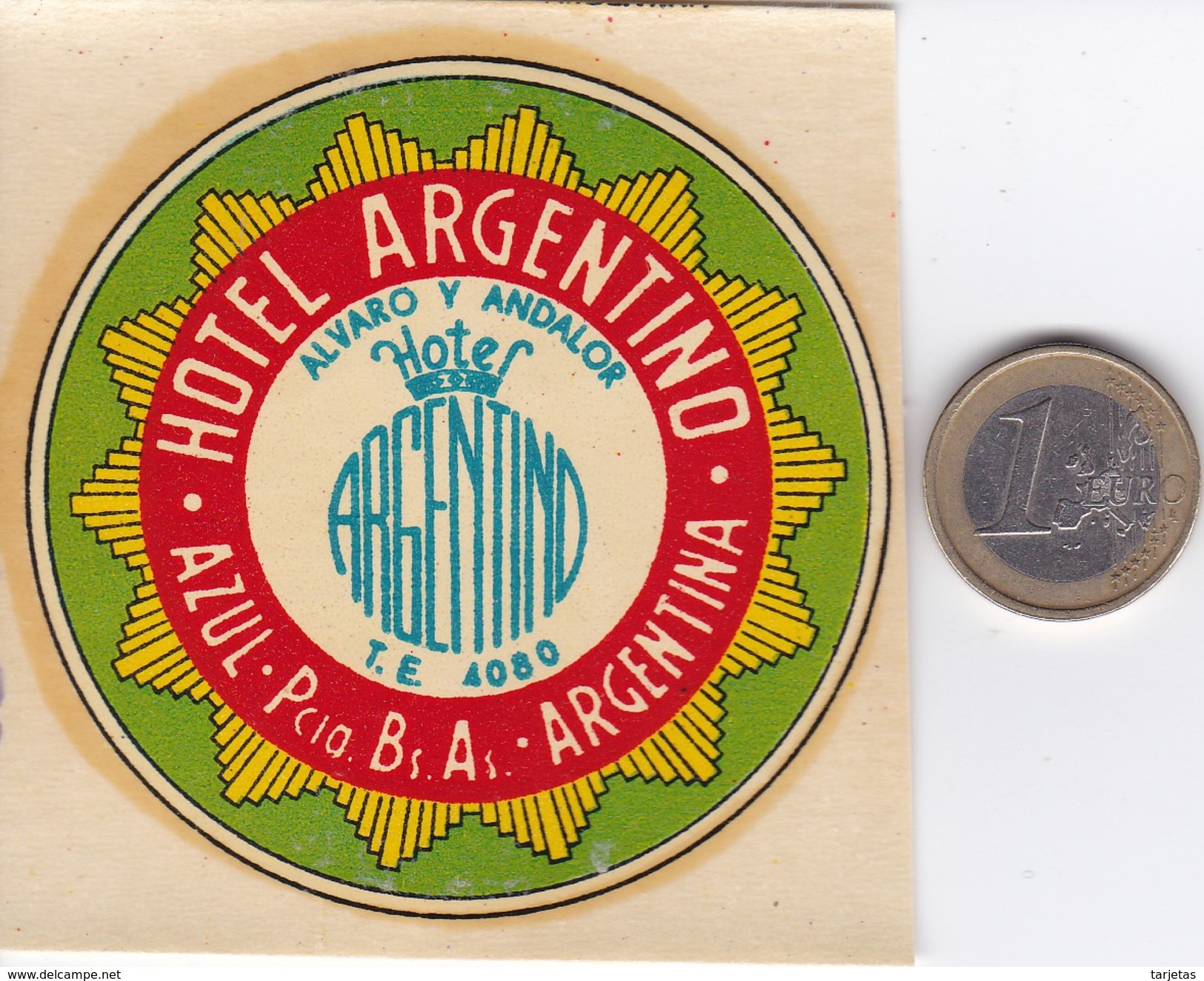 ETIQUETA DEL HOTEL ARGENTINO  DE BUENOS AIRES EN ARGENTINA - Hotel Labels