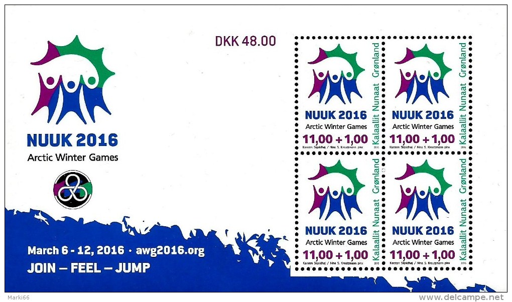Greenland - 2015 - Arctic Winter Games Nuuk 2016 - Mint Miniature Sheet - Nuovi