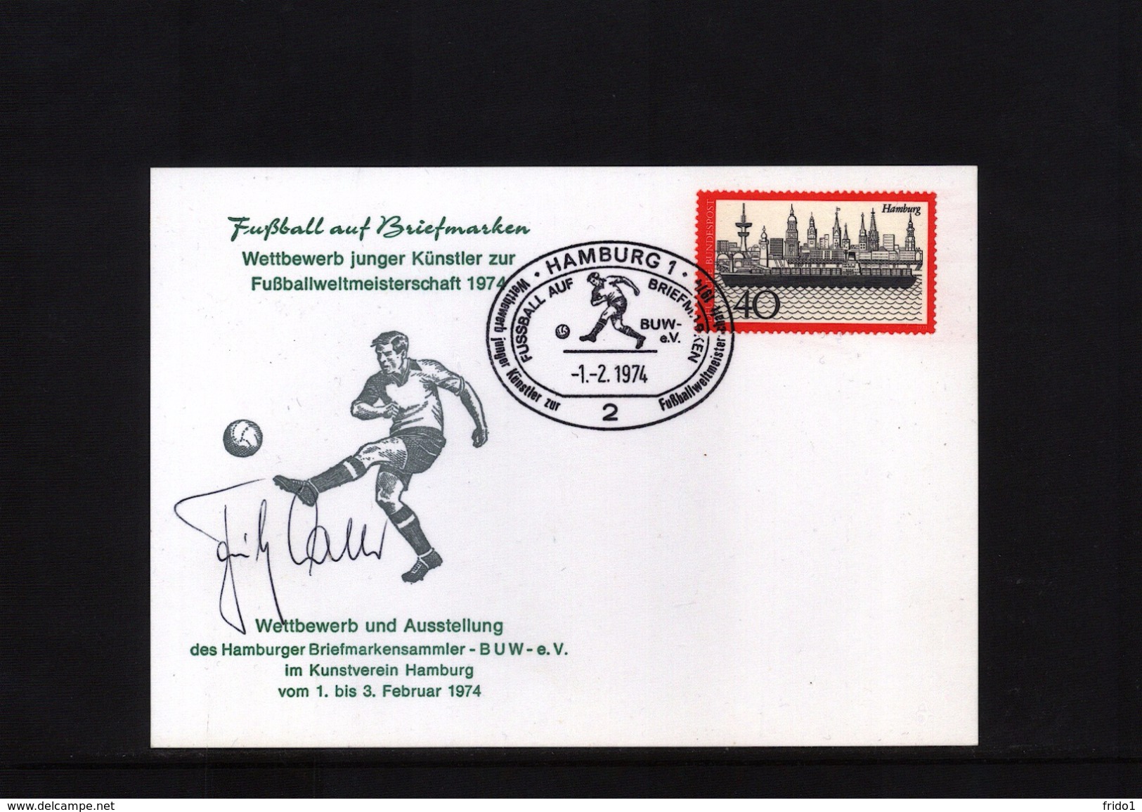 Deutschland / Germany 1974 Fussball Weltmeisterschaft  Postkarte Mit Original Autogramm Fritz Walter - 1974 – Allemagne Fédérale