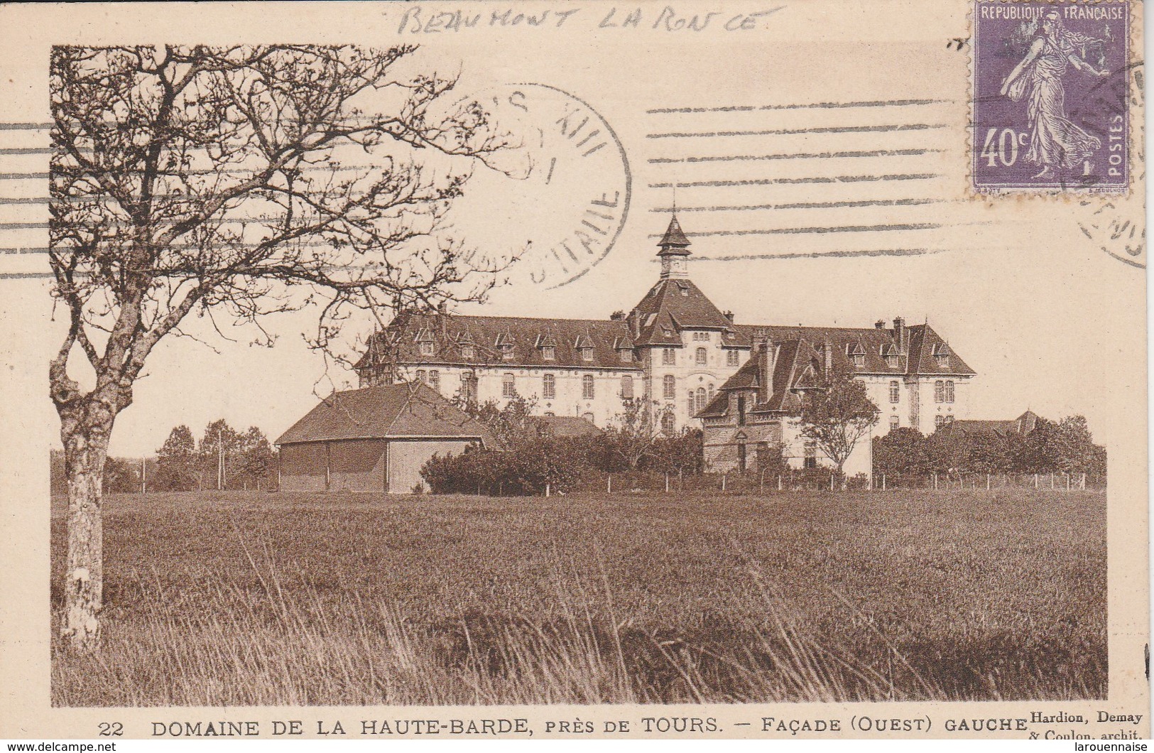 37 - BEAUMONT LA RONCE - Domaine De La Haute Barde - Façade (Ouest) Gauche - Beaumont-la-Ronce