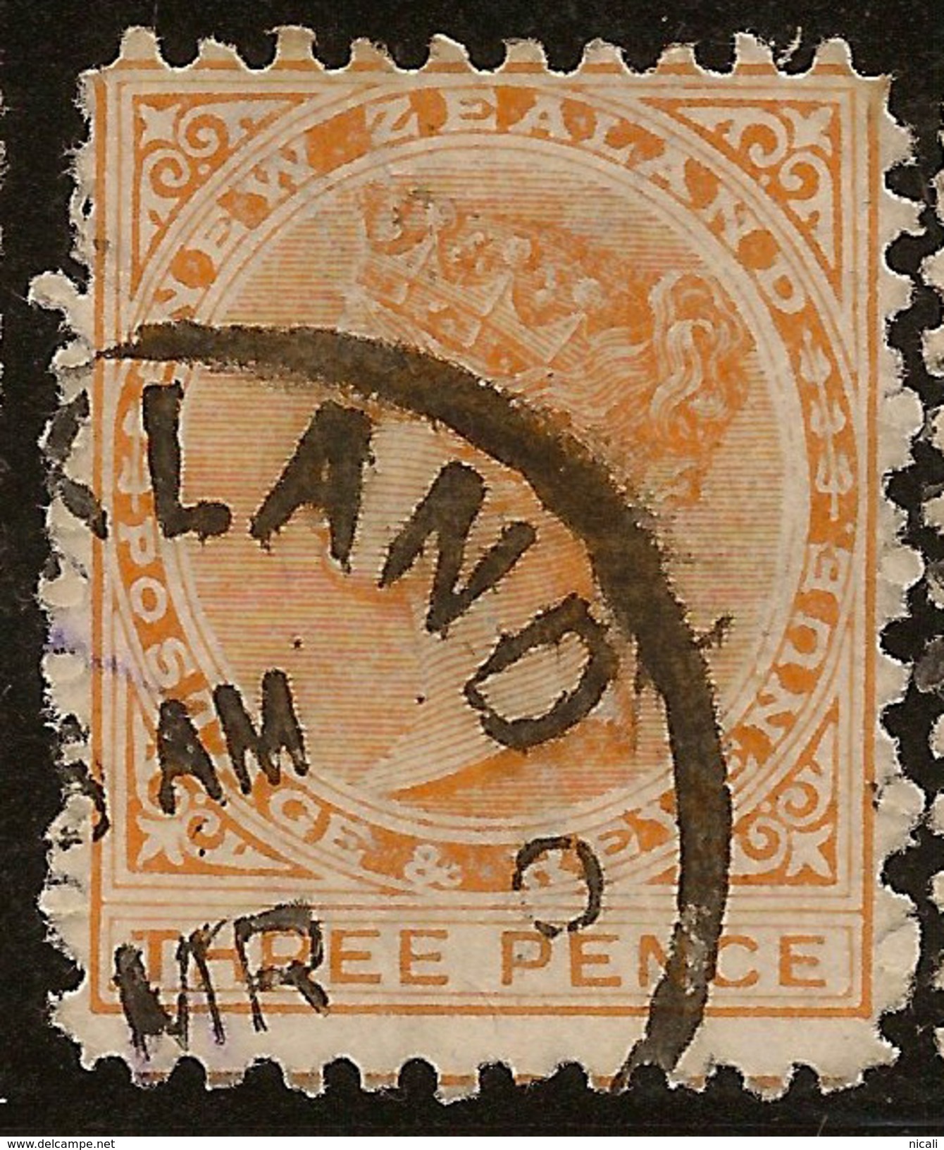 NZ 1882 3d Orange P11 SSF SG 240b U #ZS712 - Usados