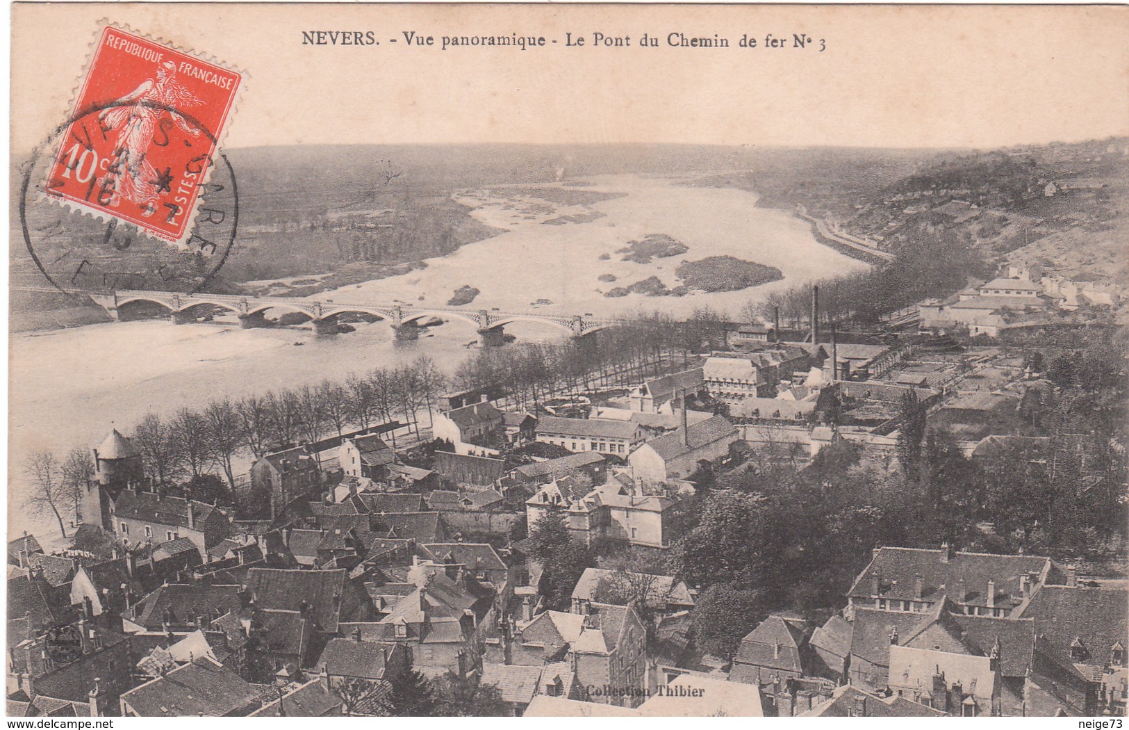 Carte Postale Ancienne De La Nièvre - Nevers - Vue Panoramique - Le Pont Du Chemin De Fer - N°3 - Nevers