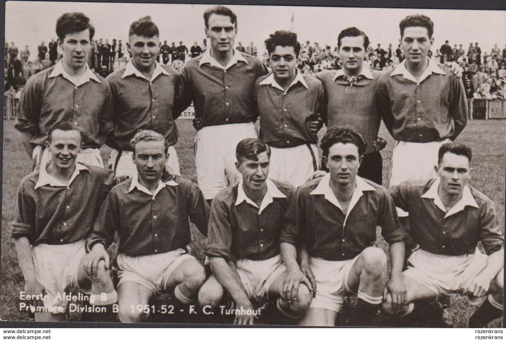 Oude Chromo FC Turnhout 1951-1952 (9 X 13.8 Cm) Voetbal Football Team Ploegfoto Equipe Club Belge - Voetbal