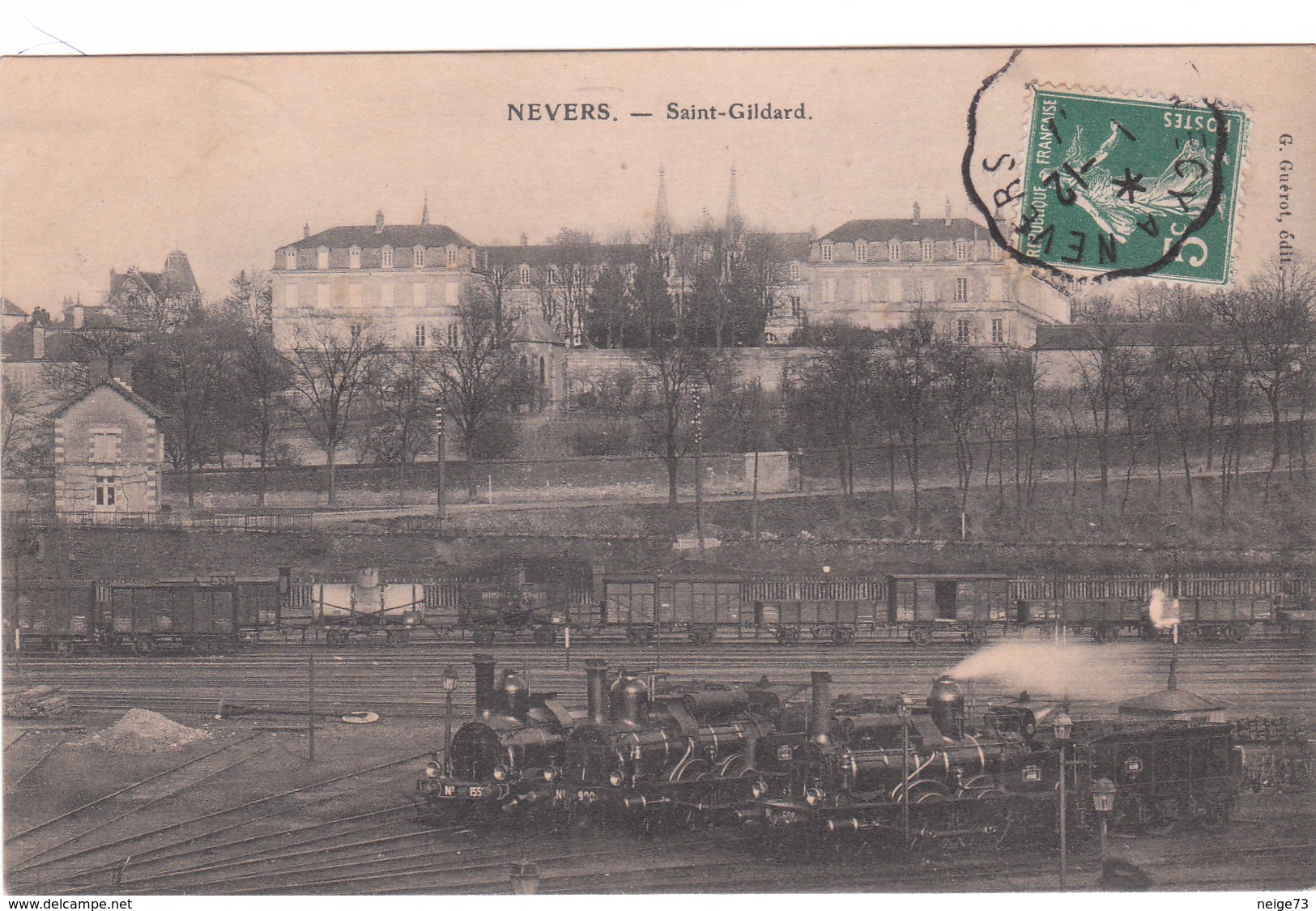 Carte Postale Ancienne De La Nièvre - Nevers - Saint Gildard - Locomotives En Moyen Plan - Nevers