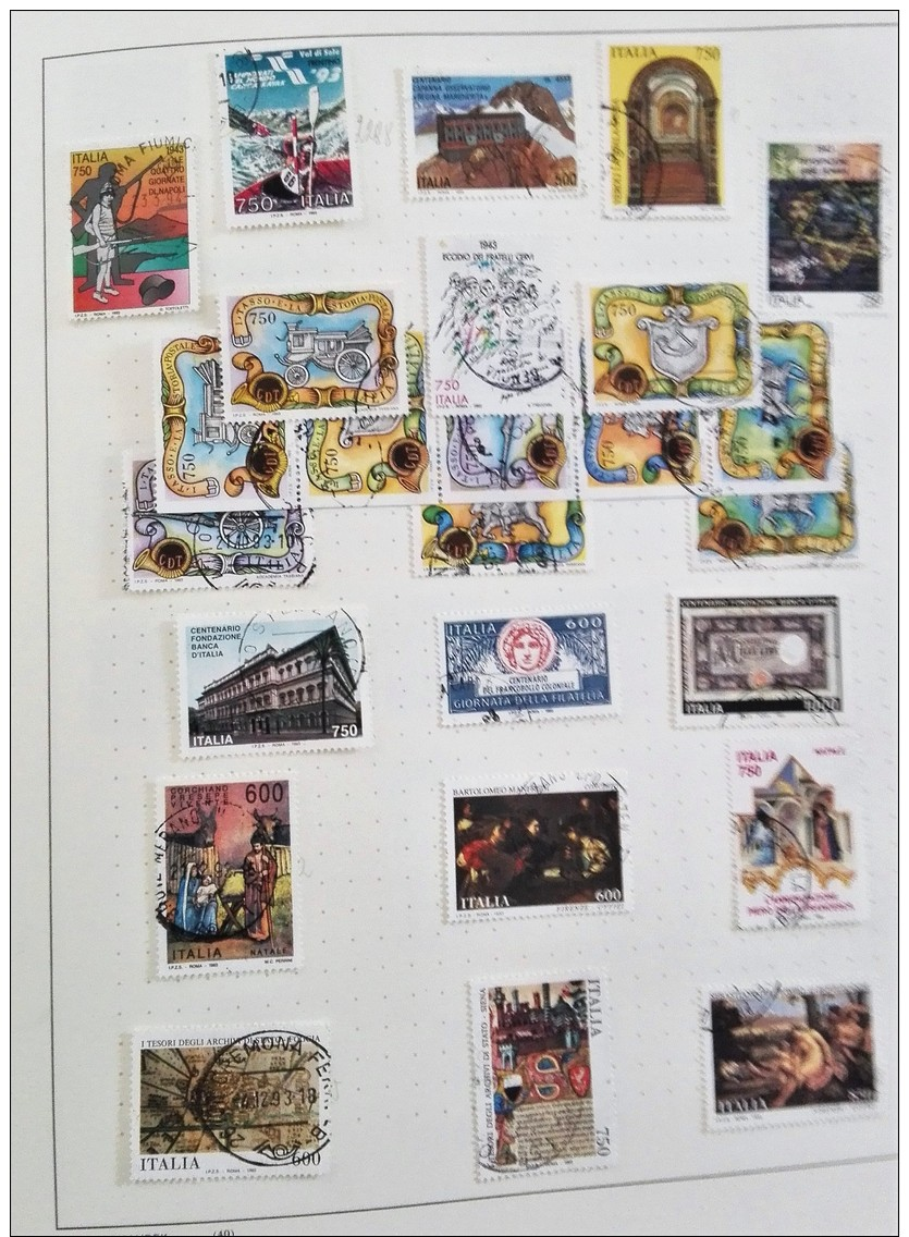 COLLEZIONE,ITALIA REPUBBLICA.1991-95..IN FOGLI COME FOTO.FRANCOBOLLI,COMMEMORATIVI.USATI ORIGINALI,ITALIAN STAMPS USED.