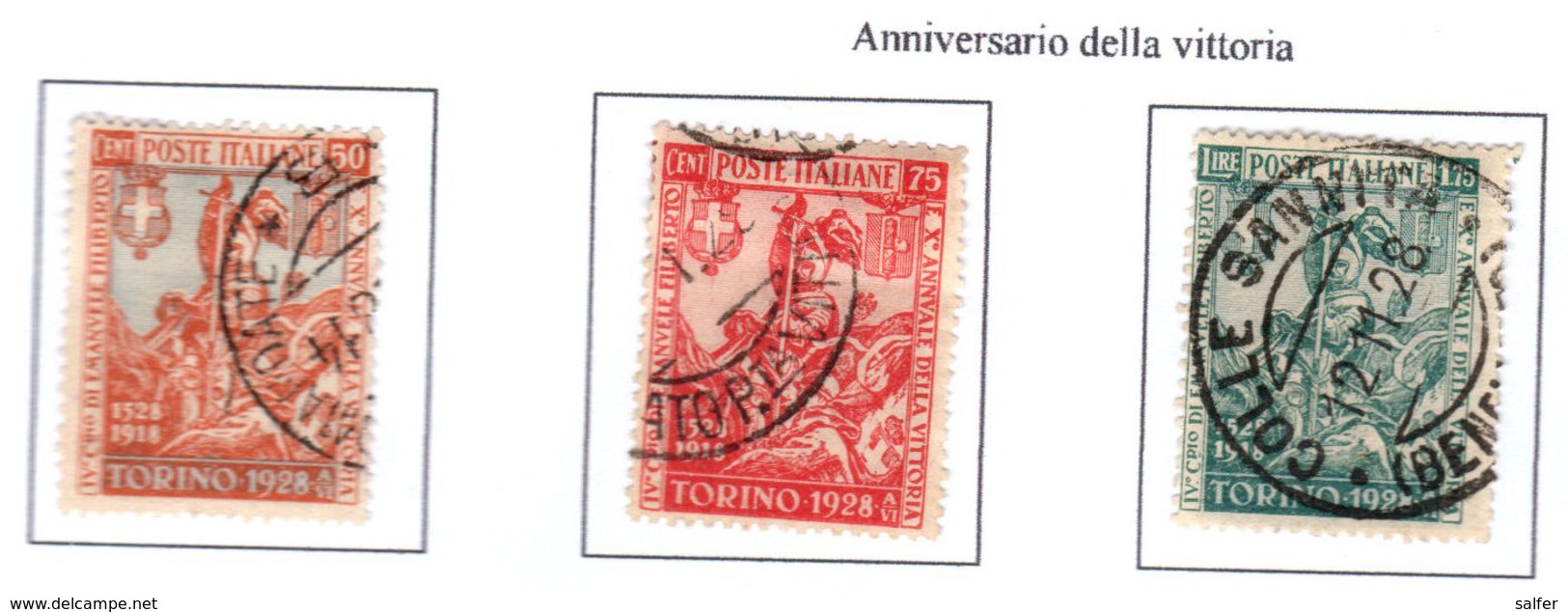 ITALIA REGNO 1928 EMANUELE FILIBERTO VITTORIA Usati /used - Oblitérés