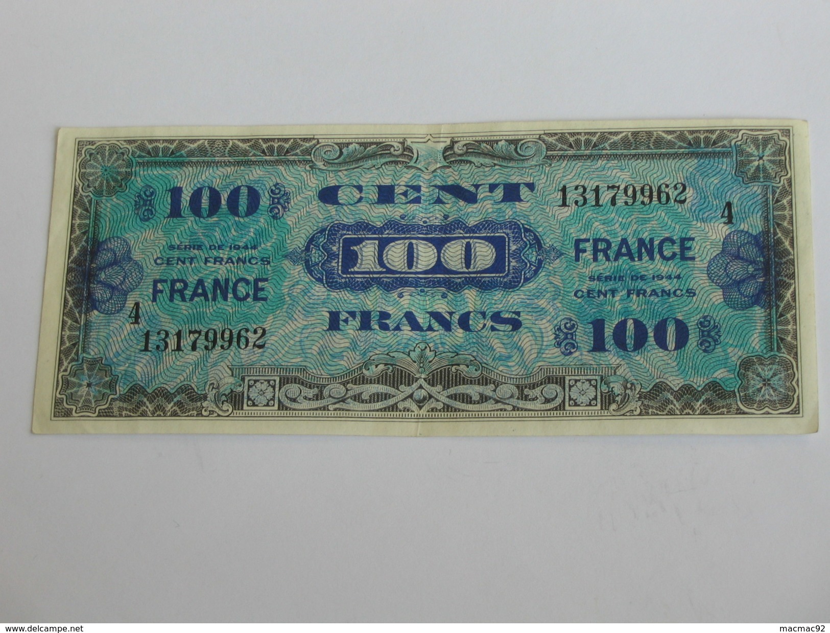 100 Francs - FRANCE - Série 4 - Billet Du Débarquement - Série De 1944 **** EN ACHAT IMMEDIAT ****. - 1945 Verso France