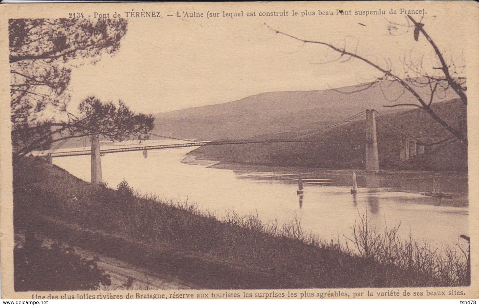 29---pont De TERENEZ--l'aulne (sur Lequel Est Construit Le Plus Beau Pont Suspendu De France---voir 2 Scans - Autres & Non Classés