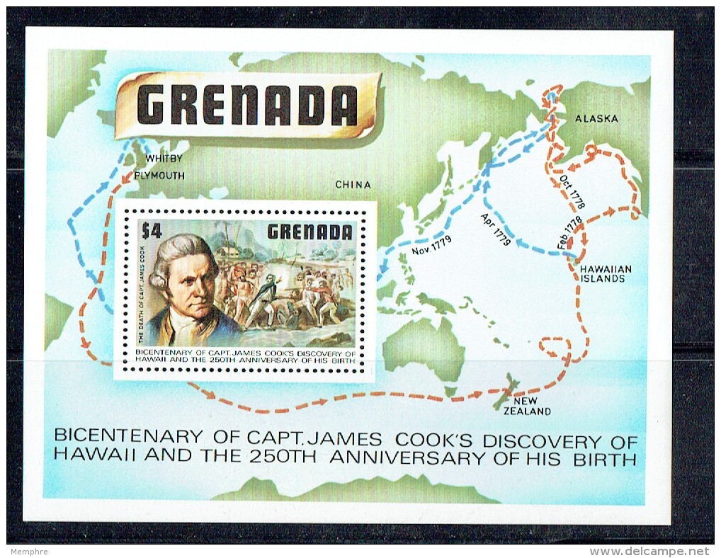 1978  Capt. Cook's Discovery Of Hawai Islands  Souvenir Sheet ** - Grenada (1974-...)