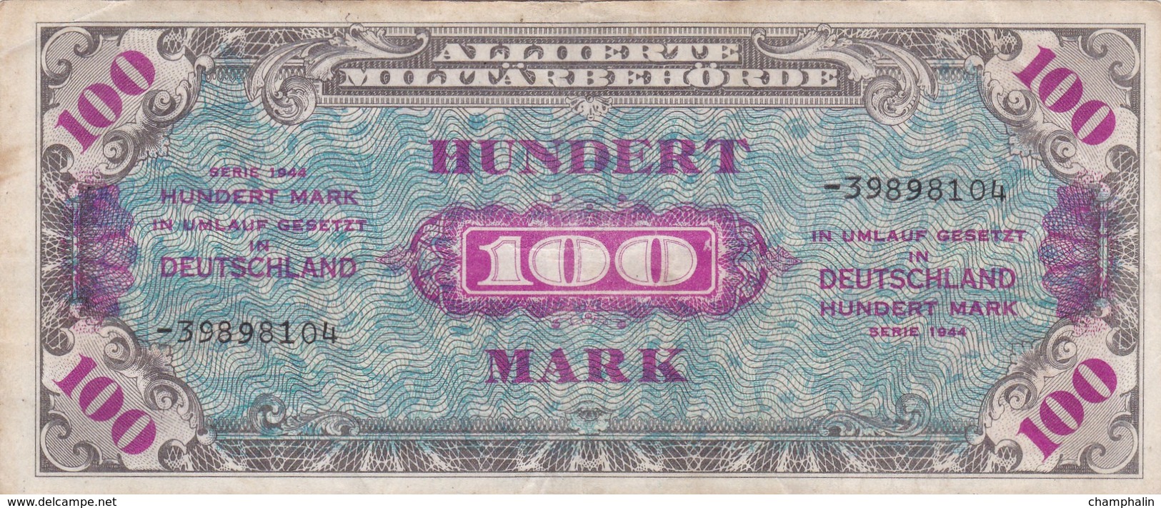 Allemagne - Billet De 100 Mark - Occupation Alliés - Série 1944 - 100 Mark