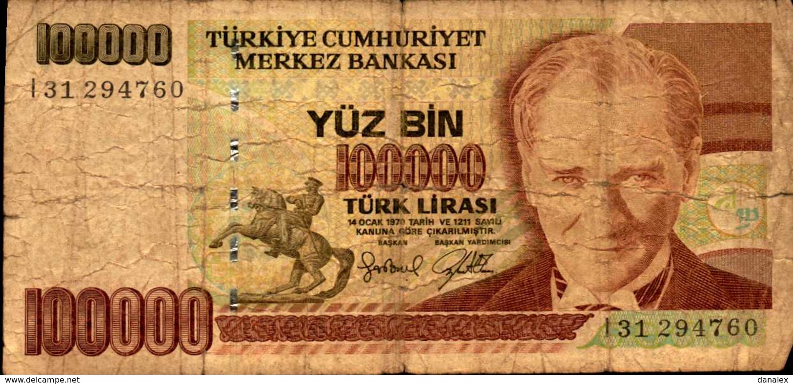 TURQUIE 100000 LIVRES De L1970(97)  Pick 206 - Turquie