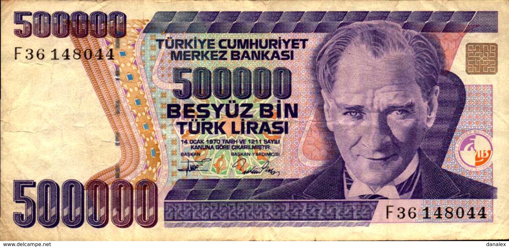 TURQUIE 500000 LIVRES De L1970(93)  Pick 208 - Turkey