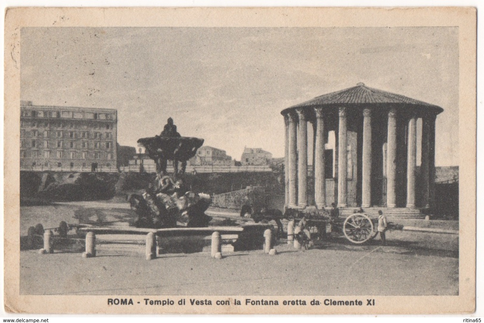 RM58 !!! ROMA TEMPIO DI VESTA CON CALESSE 1930 F.P. !!! - Andere Monumente & Gebäude