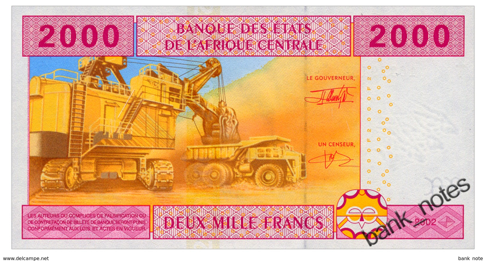 CENTRAL AFRICAN STATES CONGO 2000 FRANCS 2016 Pick 108T Unc - Central African States