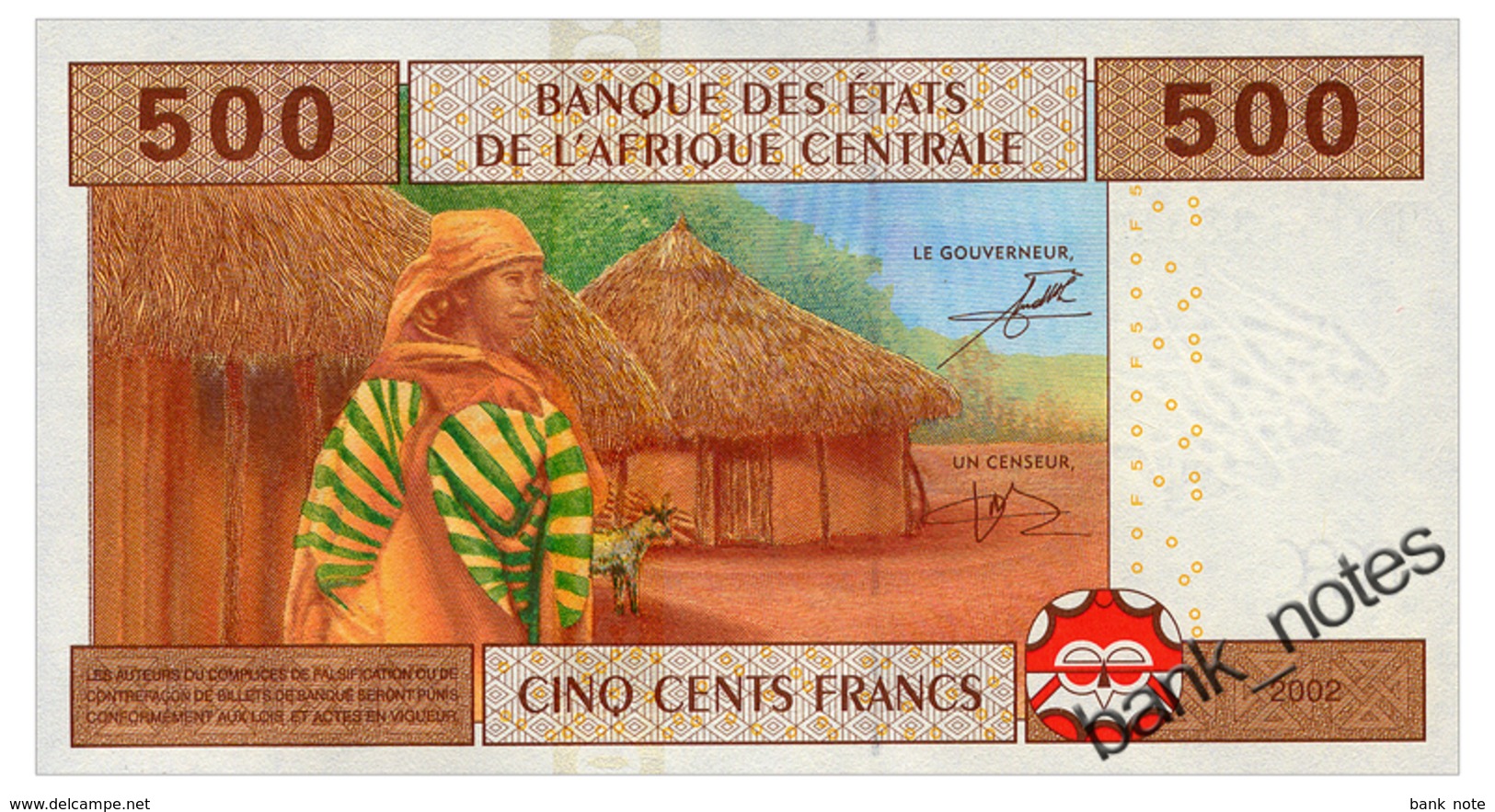 CENTRAL AFRICAN STATES CONGO 500 FRANCS 2002 Pick 106T Unc - Zentralafrikanische Staaten