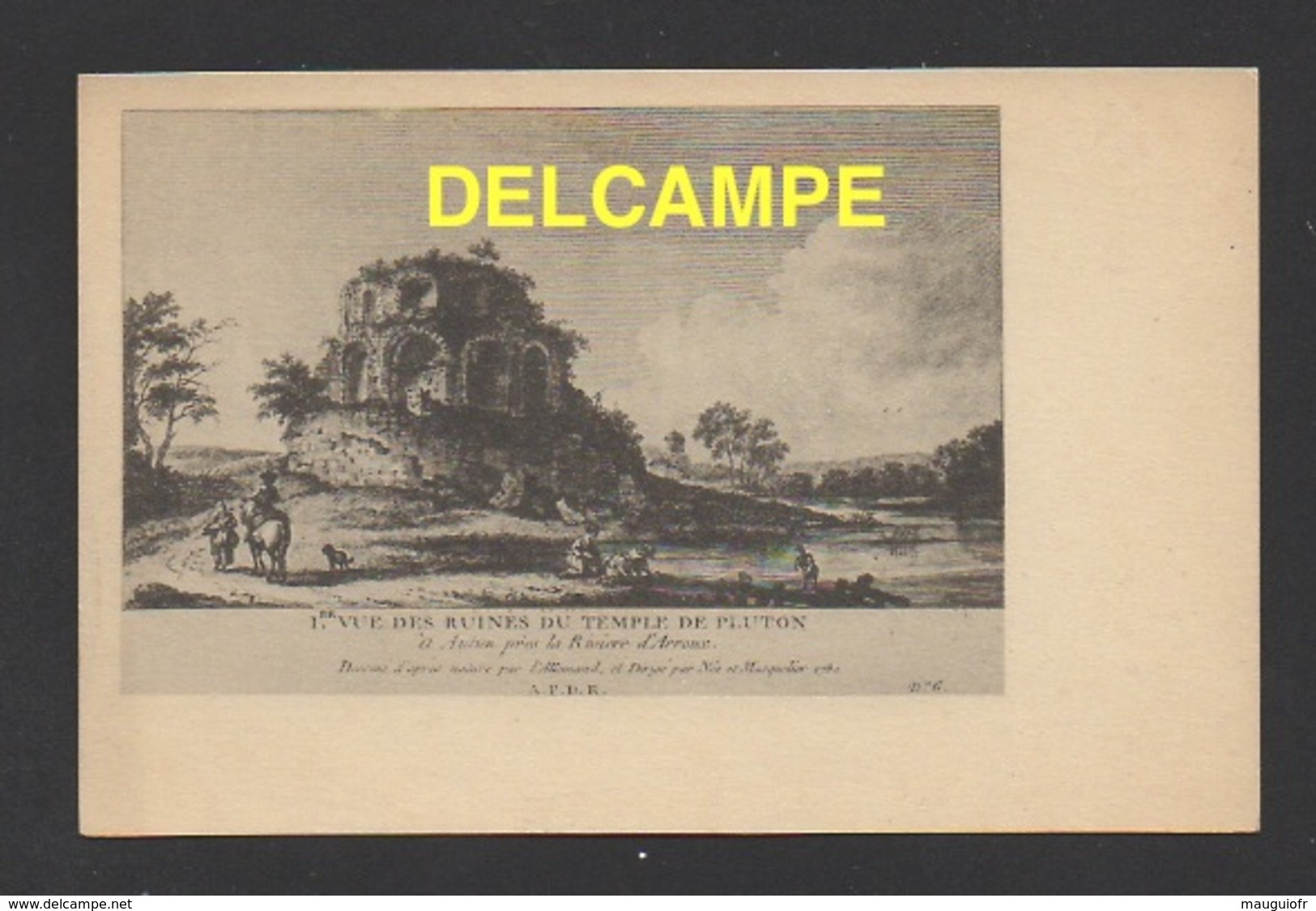 DF / 71 SAÔNE ET LOIRE / AUTUN / VUE DES RUINES DU TEMPLE DE PLUTON D'APRÈS UNE GRAVURE ANCIENNE - Autun