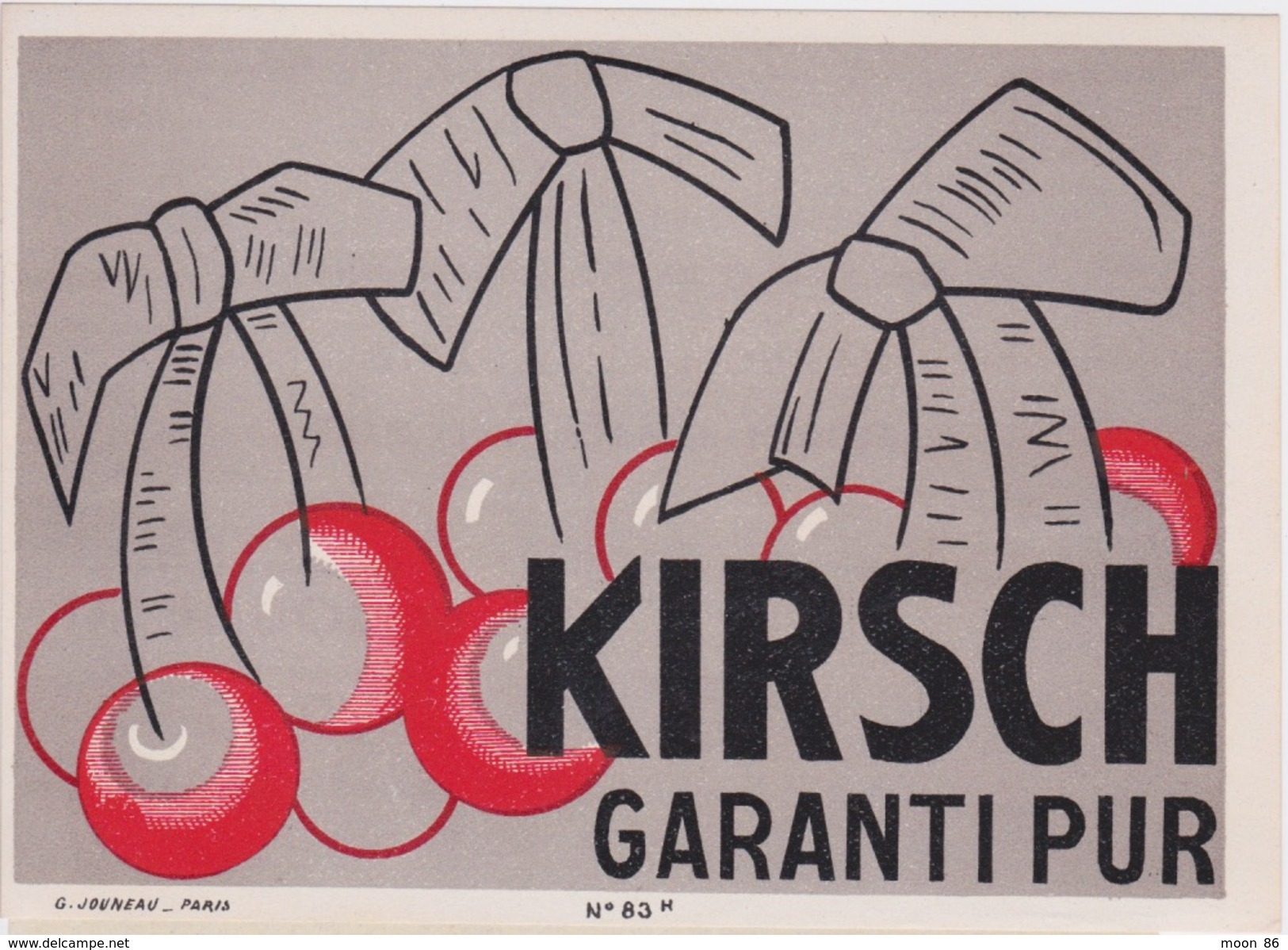 BELLES ETIQUETTES - KIRCH D'ALSACE GARANTI - SPECIMEN -  ETS JOUNEAU 1933 - VOIR AU DOS INTERESSANT POUR COLLECTION - Collections & Sets