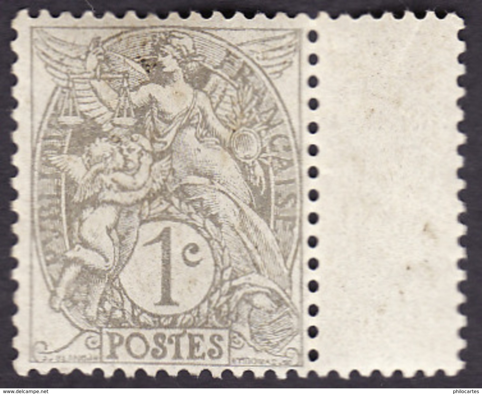 FRANCE  1900  -  Y&T  107    Blanc - Gris Type IB - NEUF ** - 1900-29 Blanc