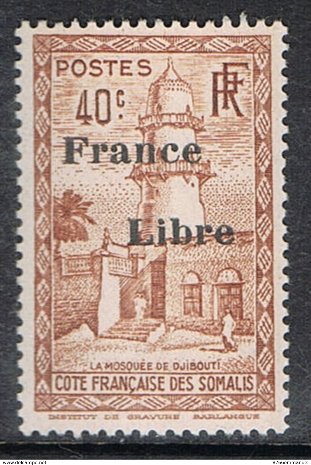 COTE DES SOMALIS N°214 N*  FRANCE LIBRE - Unused Stamps