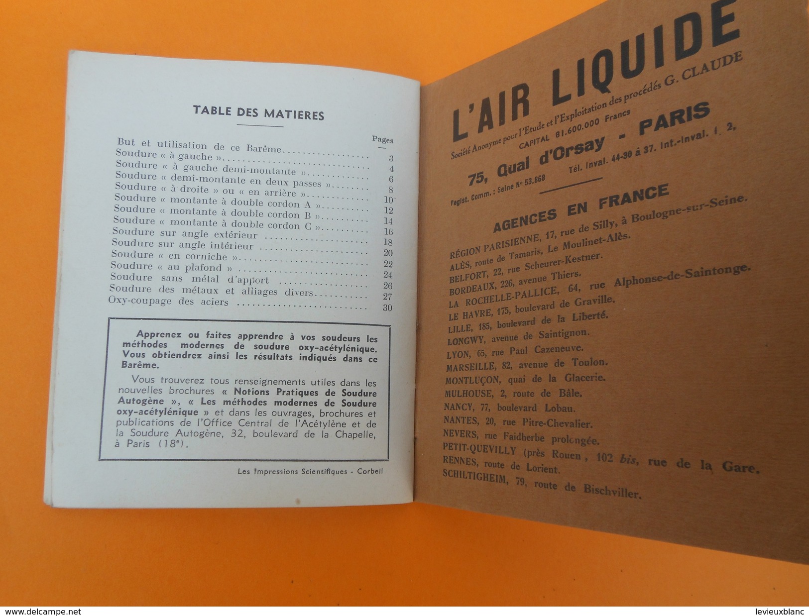 Fascicule/Soudure Autogène Oxy-Acétylénique/Offert par "L'Air Liquide"/Inst de Soudure Autogène /Paris/Vers1950   LIV123