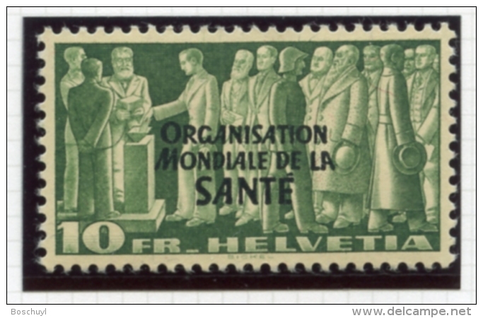 Switzerland, International Offices, 1950, WHO, World Health Organization, 10 Fr., MNH, Michel 25 - Service