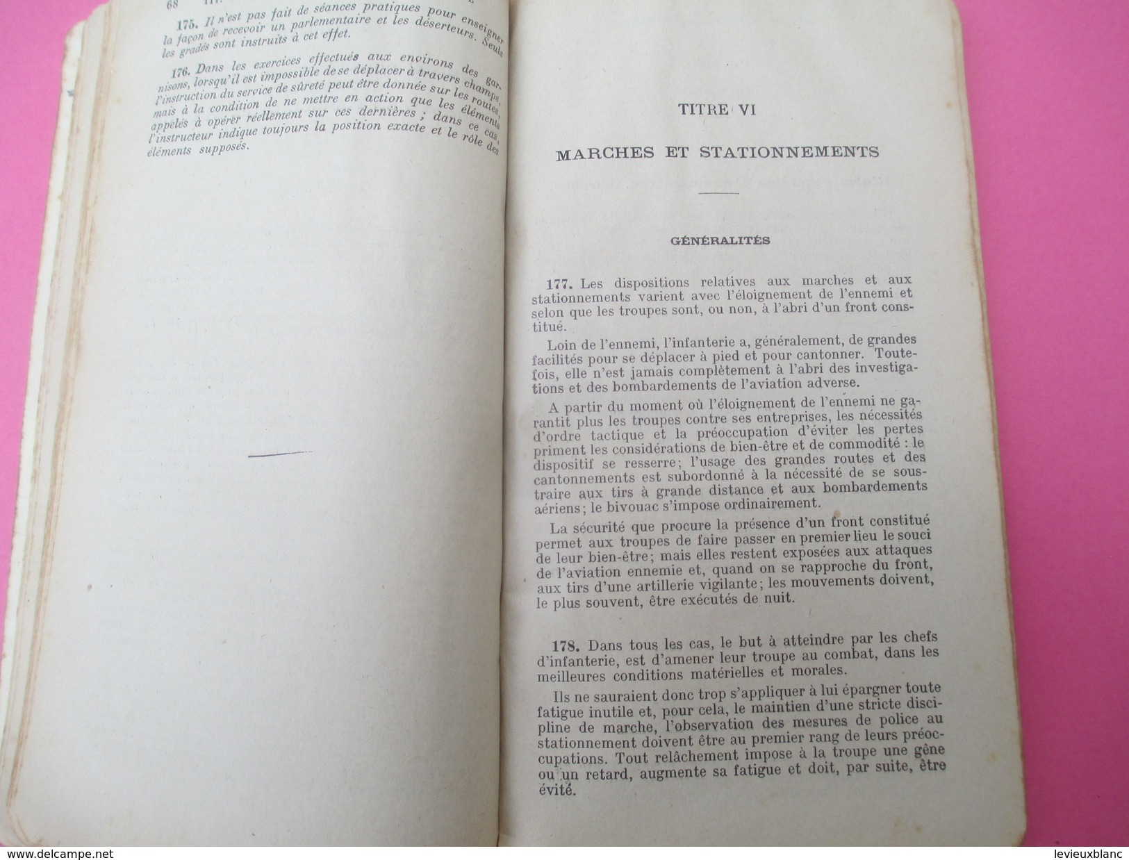 Militaria/Manuel Militaire/Régl de l'Infanterie/Service en Campagne/Ministère de la Guerre/Berger-Levrault/1933   LIV120