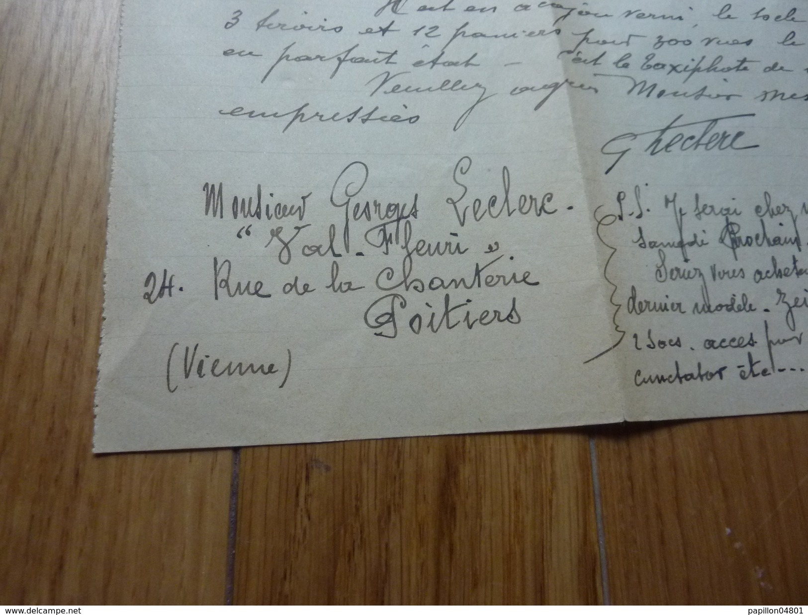 3 LETTRES DE  GEORGES LECLERC DE POITIERS ANNEE 1921 SUJET VERASCOPE APPAREIL PHOTO SOCIETE  JULES RICHARD - Otros & Sin Clasificación