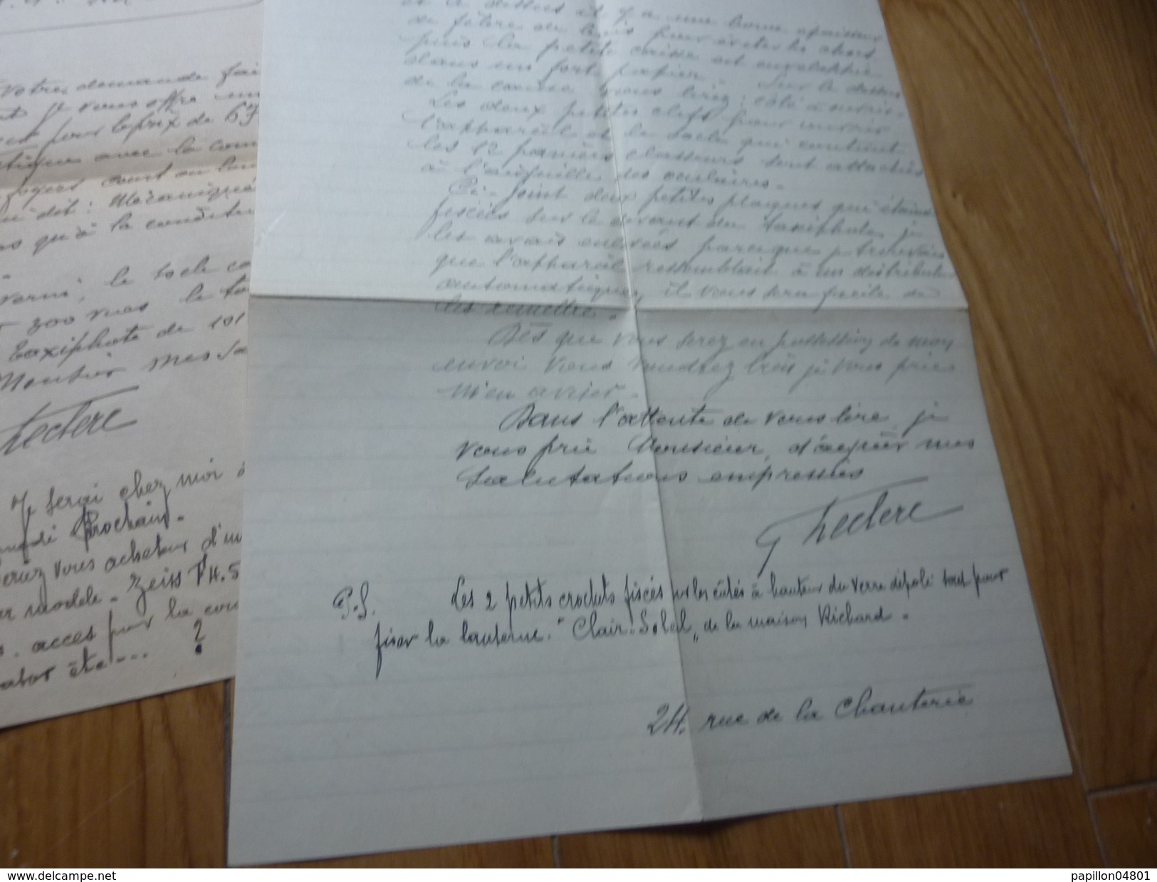 3 LETTRES DE  GEORGES LECLERC DE POITIERS ANNEE 1921 SUJET VERASCOPE APPAREIL PHOTO SOCIETE  JULES RICHARD - Otros & Sin Clasificación