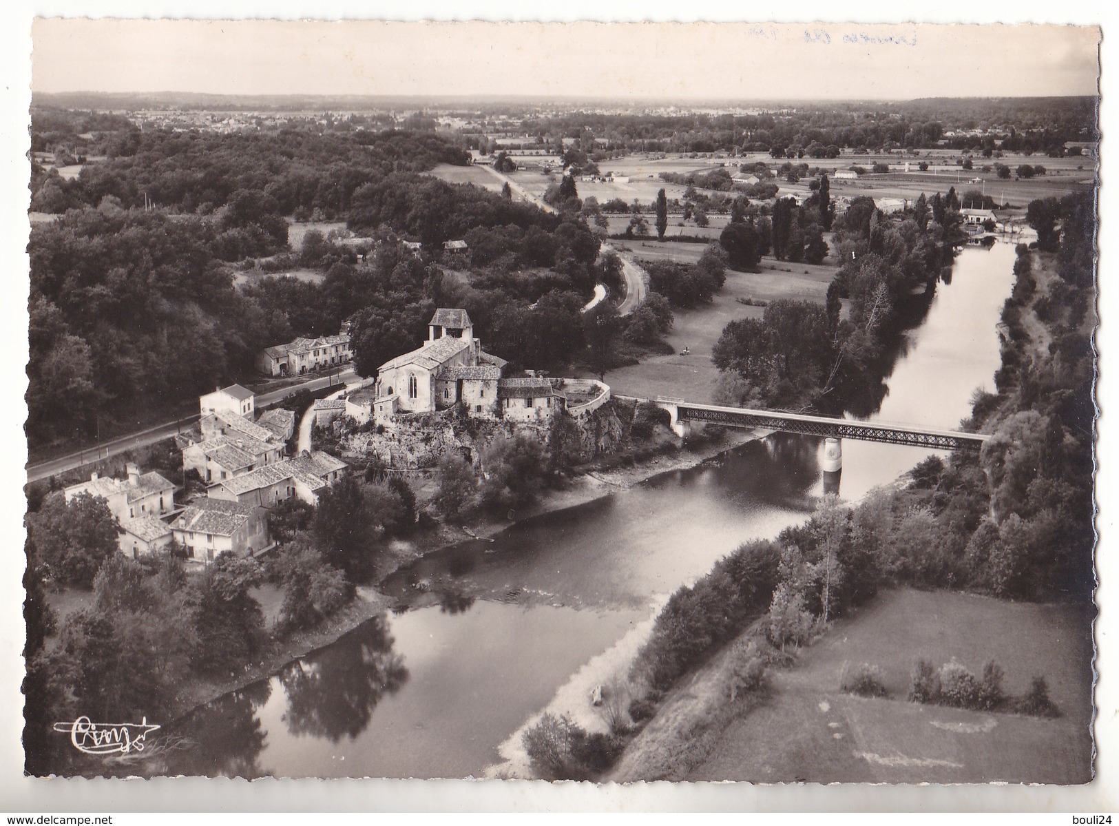 SOURZAC   EN DORDOGNE  VUE PANORAMIQUE AERIENNE SUR LA VALLEE CARTE  CIRCULEE - Sonstige & Ohne Zuordnung