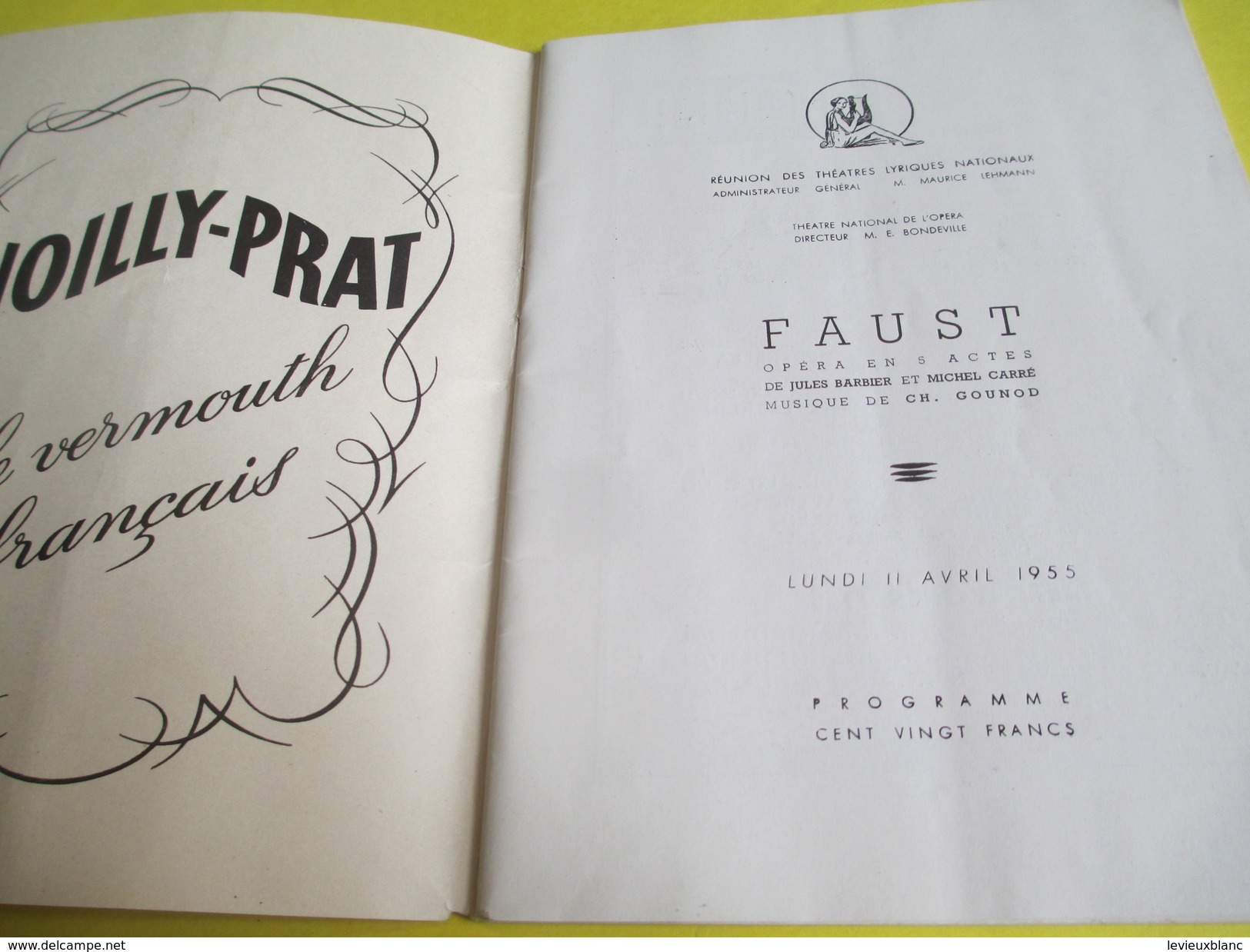 Programme Théâtre/Théâtre National De L'Opéra/FAUST/Gounod/Robert BLOT/Livret En Français Et Anglais/1955       PROG144 - Programma's