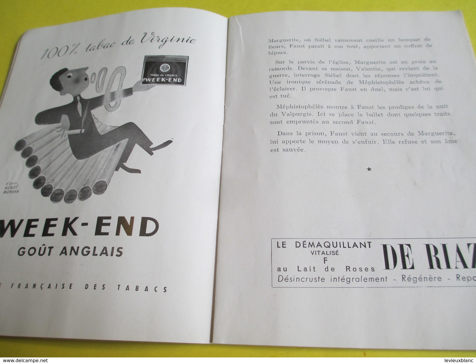Programme Théâtre/Théâtre National De L'Opéra/FAUST/Gounod/Robert BLOT/Livret En Français Et Anglais/1955       PROG144 - Programma's