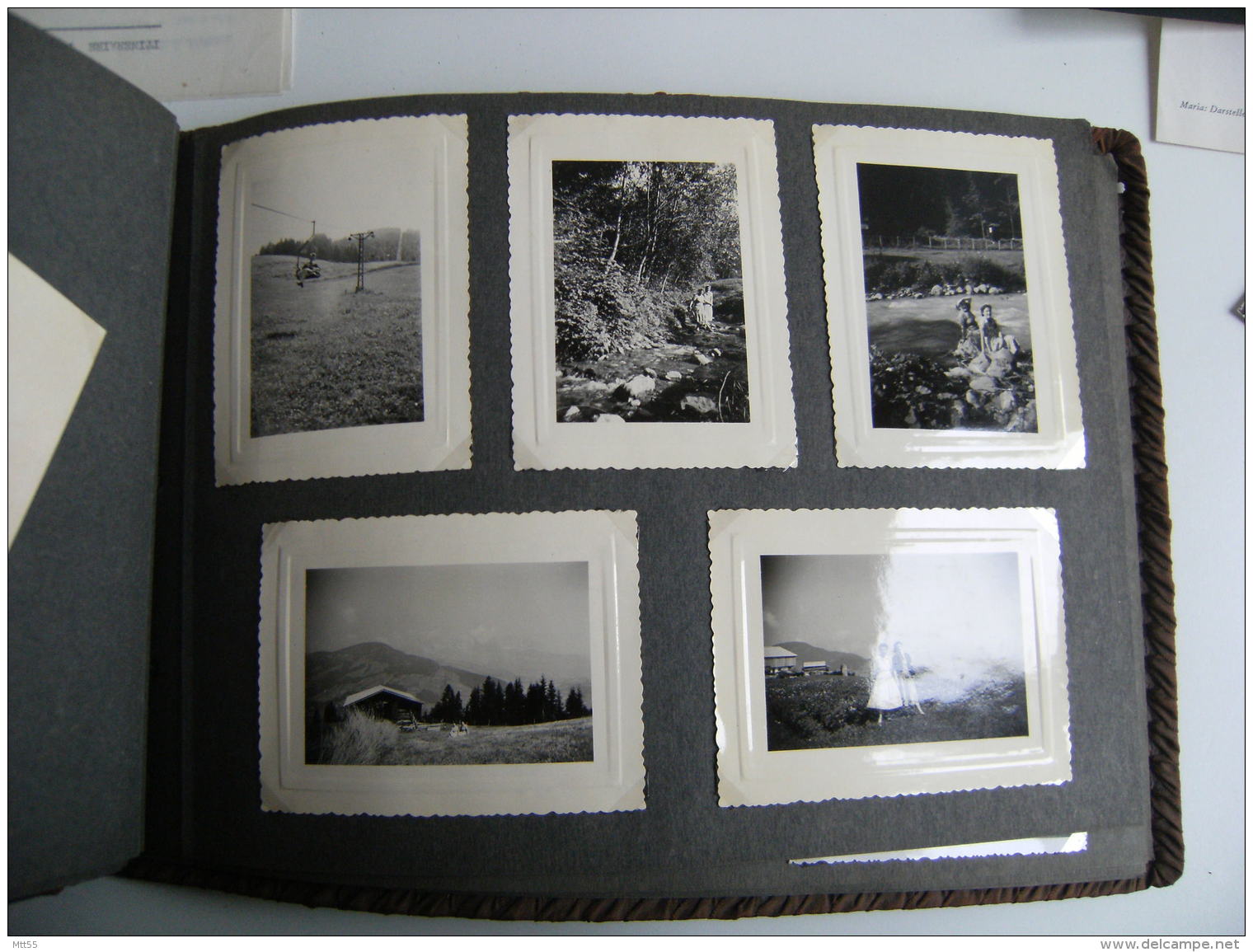 album photo photographie  photo 1955 souvenir vacances  autriche carte postale ticket entree tout en photo