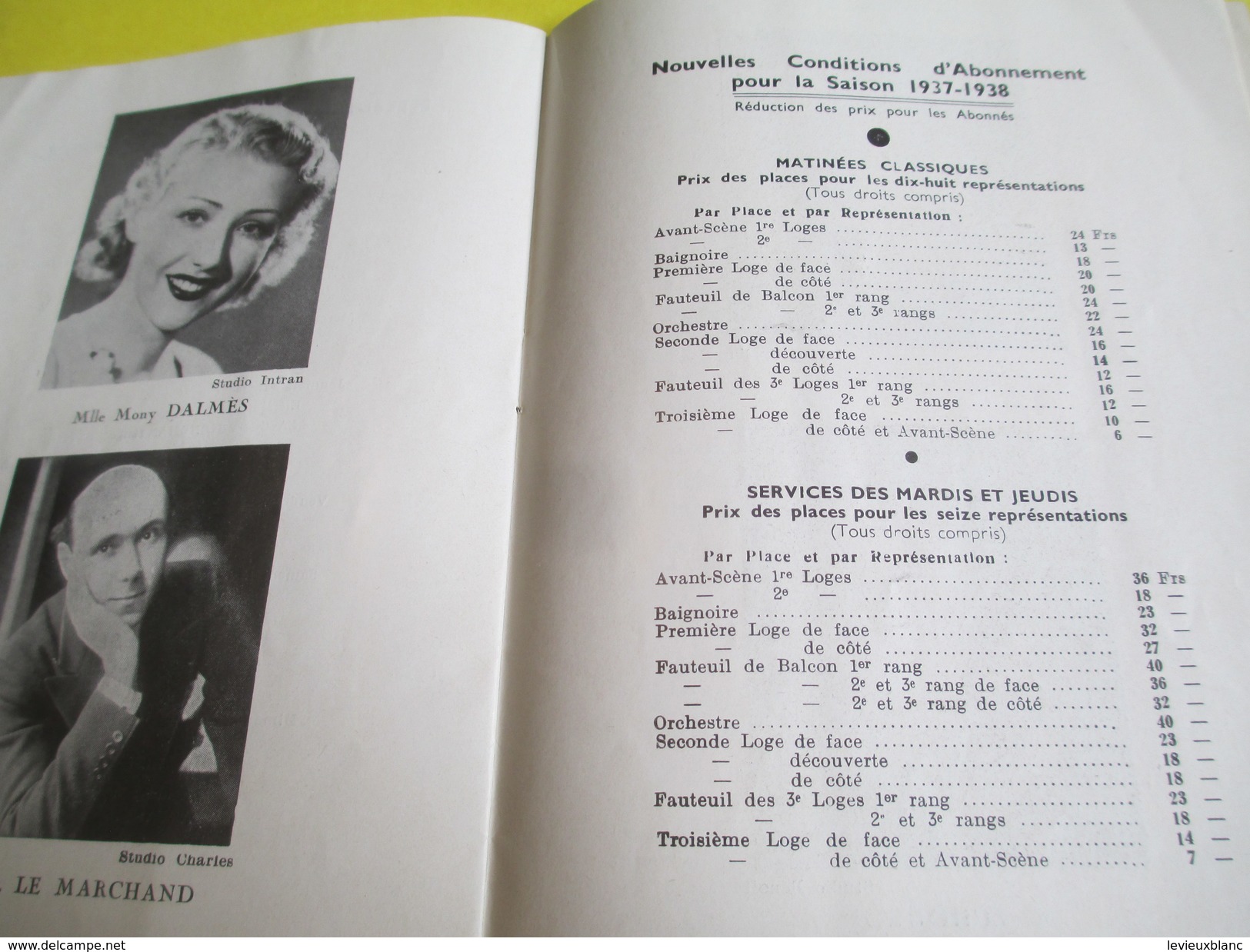 Programme Théâtre/Comédie Française/Le Jeu De L'Amour Et Du Hasard/Renault Novaquatre /Pierre DUX//1938     PROG147 - Programmes