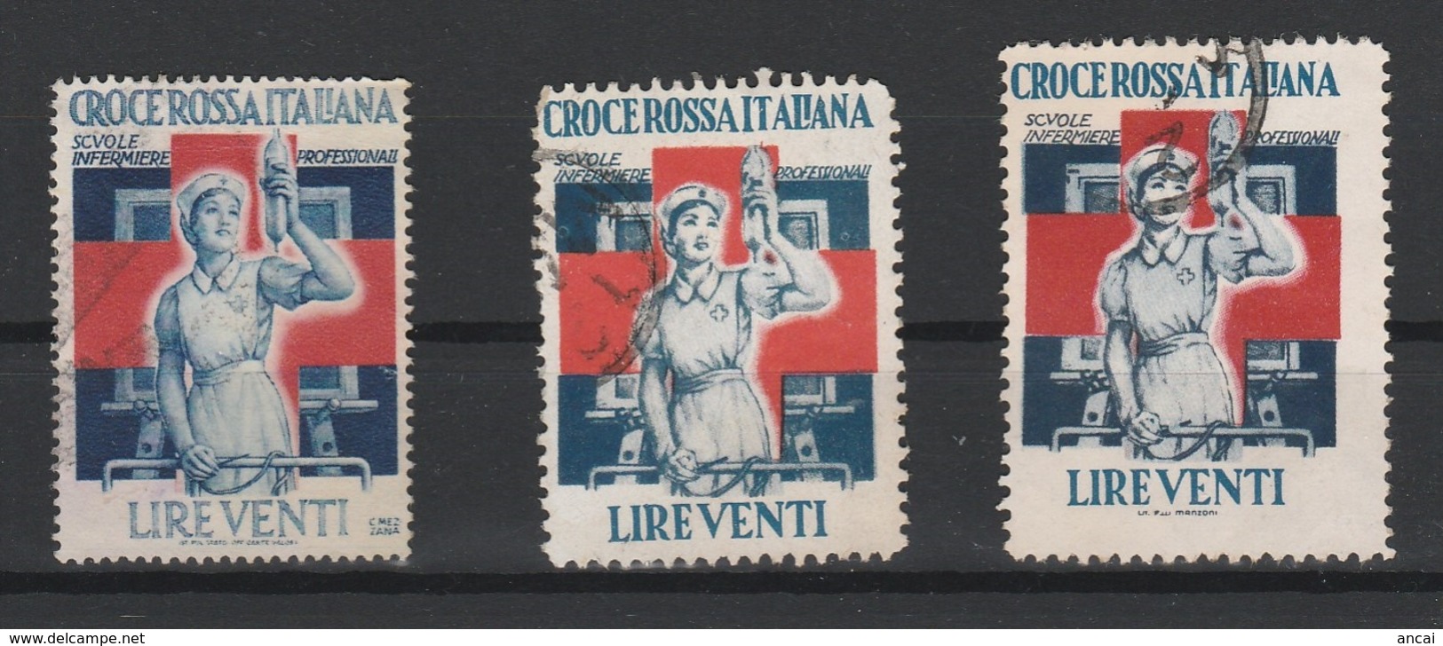 Croce Rossa Italiana. Erinofilo. Valore Da L. 20. VARIETA' - Non Classés