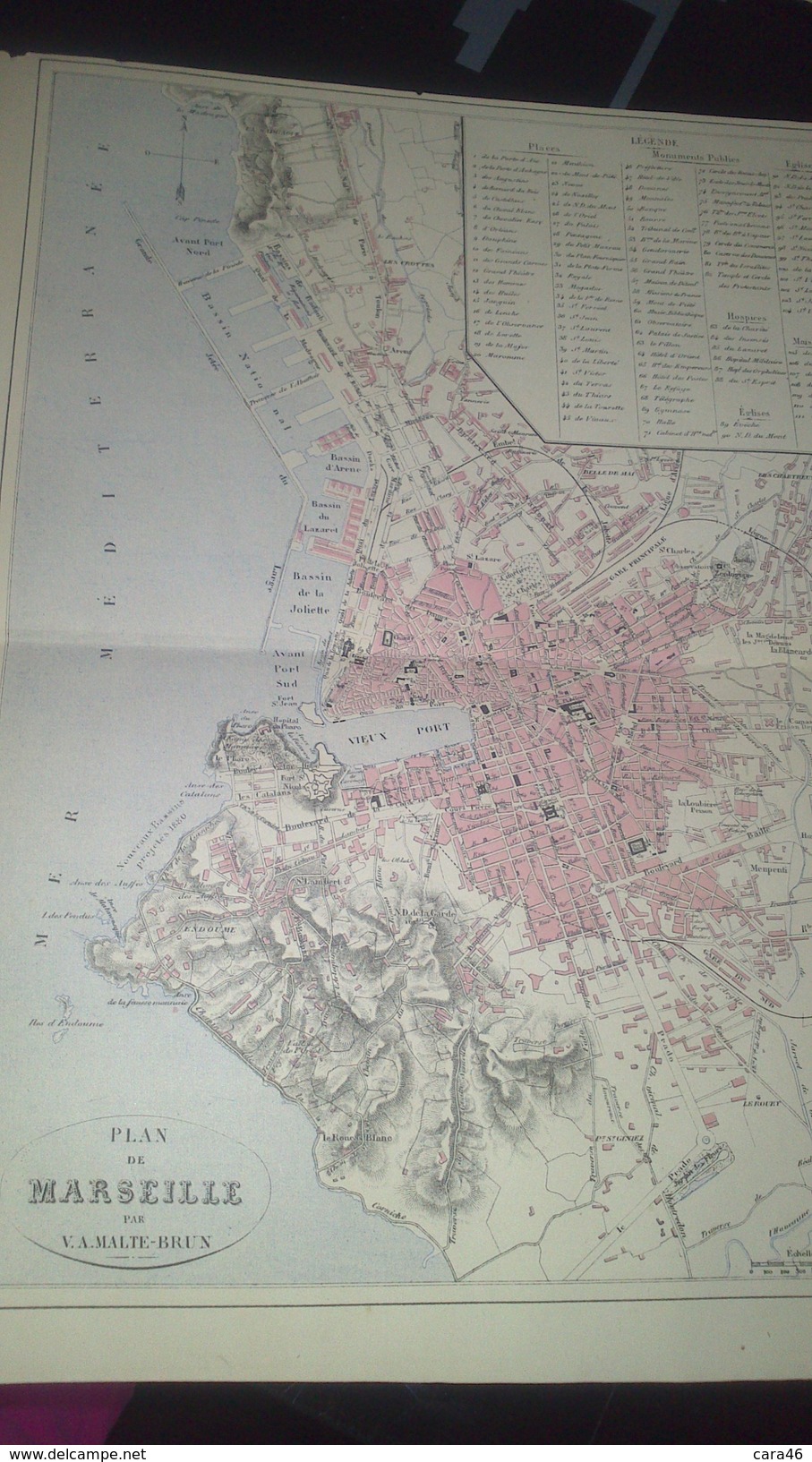 Carte Géographique : PLAN DE MARSEILLE Par V.A. MALTE-BRUN) - Cartes Géographiques